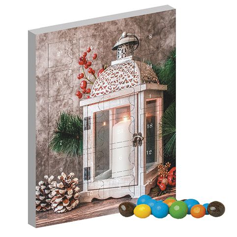 Bunte Schoko Erdnüsse, ca. 55g, Adventskalender Mini Hochformat