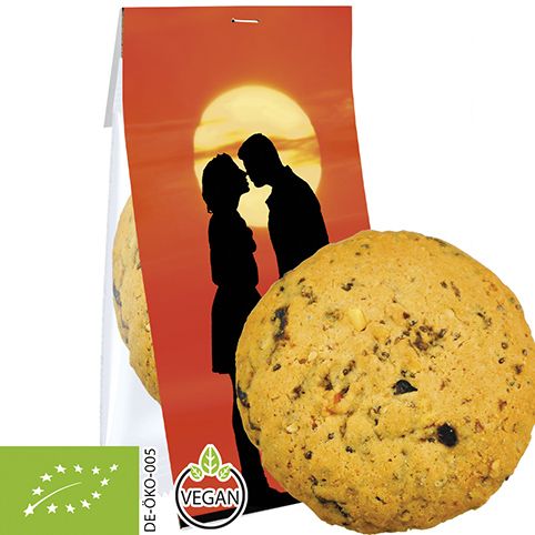 Cookie Cranberry Sesam-Mandel, ca. 25g, Express kompostierbarer Flowpack mit Werbereiter