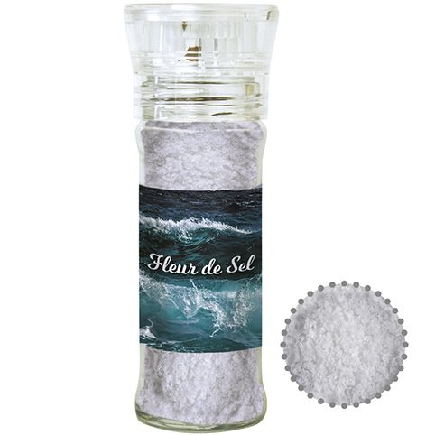 Fleur de Sel, ca. 40g, transparente Gewürzmühle