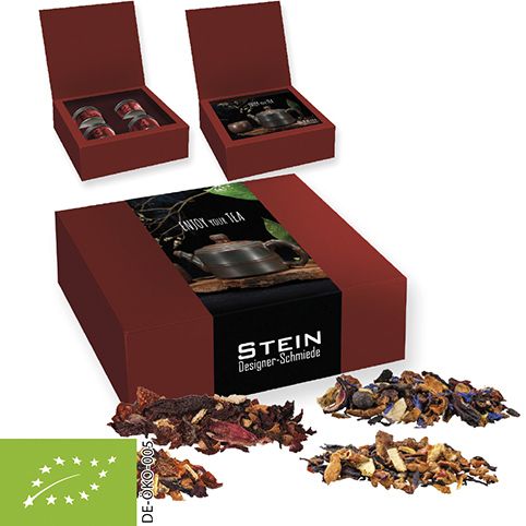 Verschiedene Weihnachts Teesorten, , ca. 120g, Geschenk-Set Premium mit 4 Sichtfensterdosen