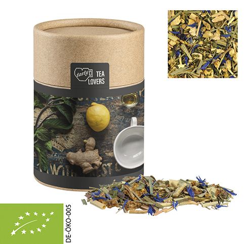 Kräutertee Lemon Ingwer, ca. 40g, Biologisch abbaubare Eco Pappdose Midi