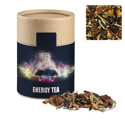 Kräutertee EnergieMix + Koffein, ca. 55g, Biologisch abbaubare Eco Pappdose Midi