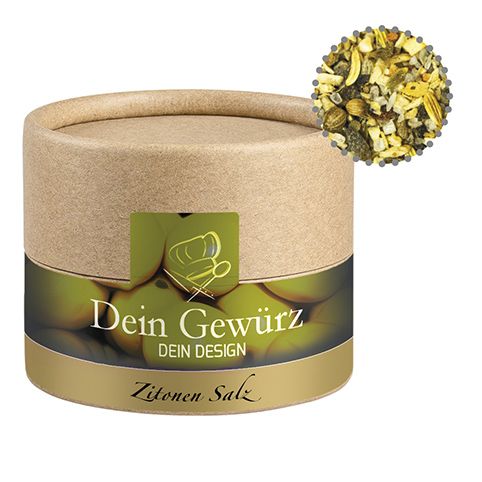 Gewürzmischung Zitronen-Salz, ca. 30g, Biologisch abbaubare Eco Pappdose Mini