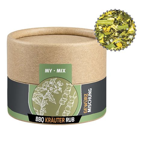 Gewürzmischung BBQ Kräuter Rub, ca. 28g, Biologisch abbaubare Eco Pappdose Mini