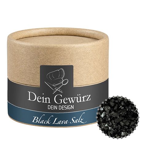 Gewürzmischung Black Lava Salz, ca. 75g, Biologisch abbaubare Eco Pappdose Mini