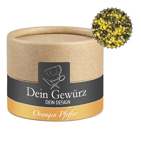 Gewürzmischung Orangen-Pfeffer, ca. 40g, Biologisch abbaubare Eco Pappdose Mini