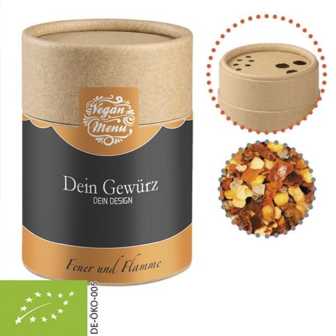 Gewürzmischung Feuer und Flamme, ca. 75g, Biologisch abbaubarer Eco Pappstreuer