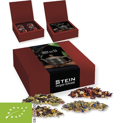 Verschiedene Teesorten, , ca. 60-140g, Geschenk-Set Premium mit 4 Sichtfensterdosen