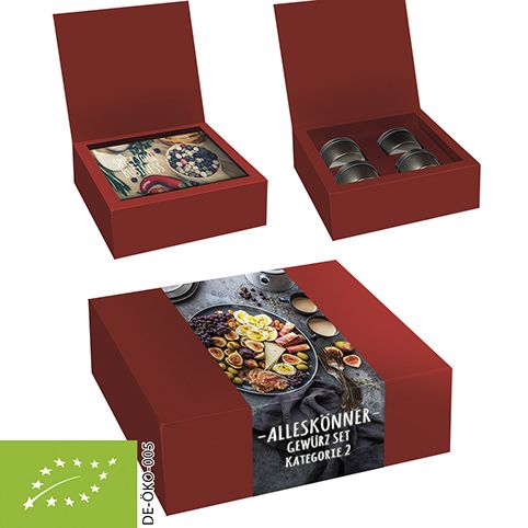 verschiedene Gewürzmischungen (Kategorie 2), ca. 160-260g, Geschenk-Set Premium mit 4 Sichtfensterdosen