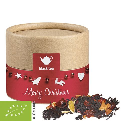 Weihnachts Schwarztee, ca. 25g, Biologisch abbaubare Eco Pappdose Mini